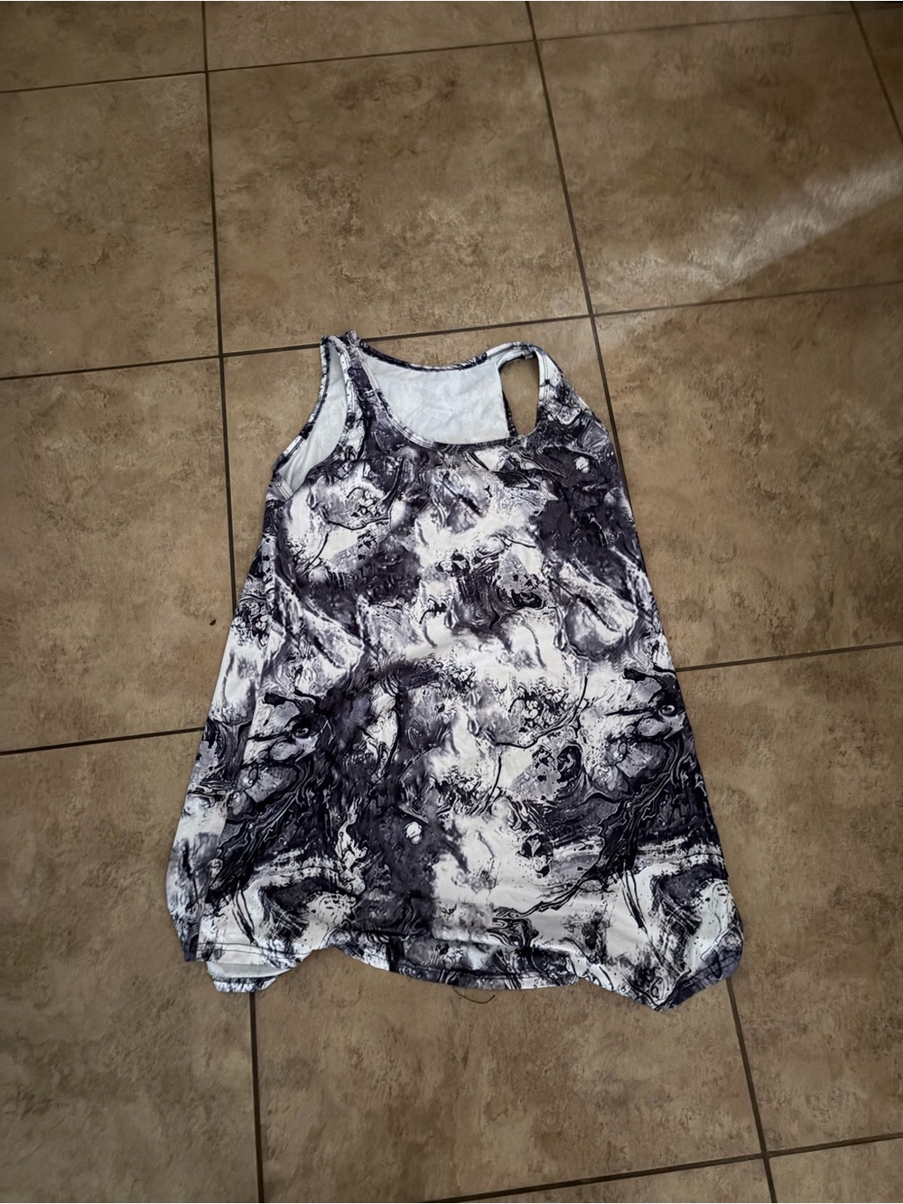 Womens Marble Pattern sundress- Black & White